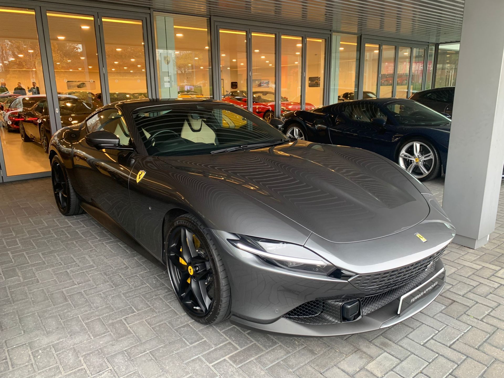 Ferrari Roma collected for enclosed supercar transport in the UK